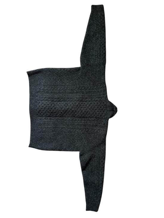 Aran Woolen Mills 100% wool gray shall collar cardigan - Picture 6 of 7